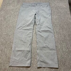 Prana Mens Gray Brion Slim Fit Outdoor Hiking Casual Pants 34x28